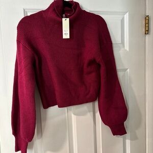 Women's Maroon Turtleneck Sweater